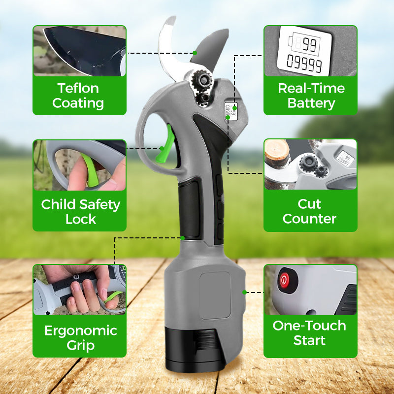 Garden Electric Pruning Shears with Battery & Charger