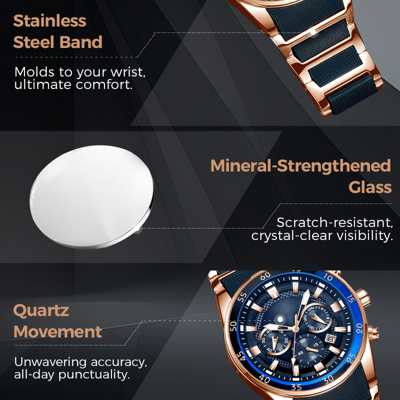 🔥Men's Waterproof Multifunctional Quartz Watch