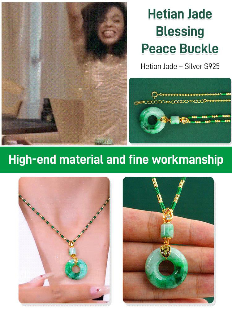 Pendentif de Prière pour la Paix en Jade de Hetian