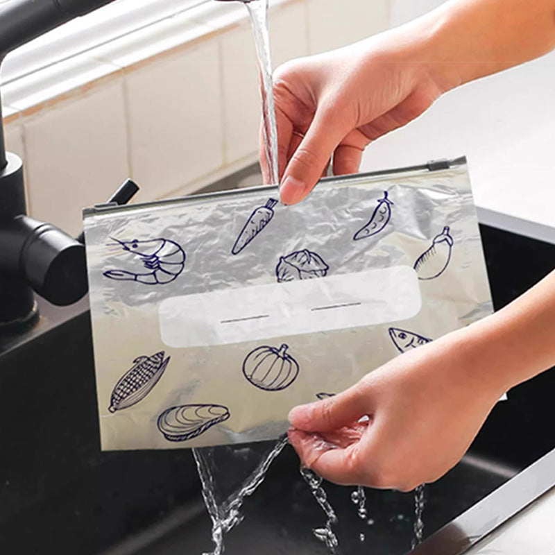 Buste Riutilizzabili per Alimenti in Alluminio con Chiusura Ermetica