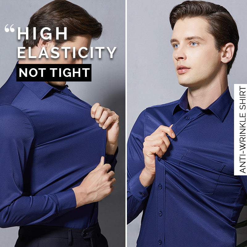 ✨(2 achetés, livraison gratuite)Chemise extensible non repassée et anti-froissement-2