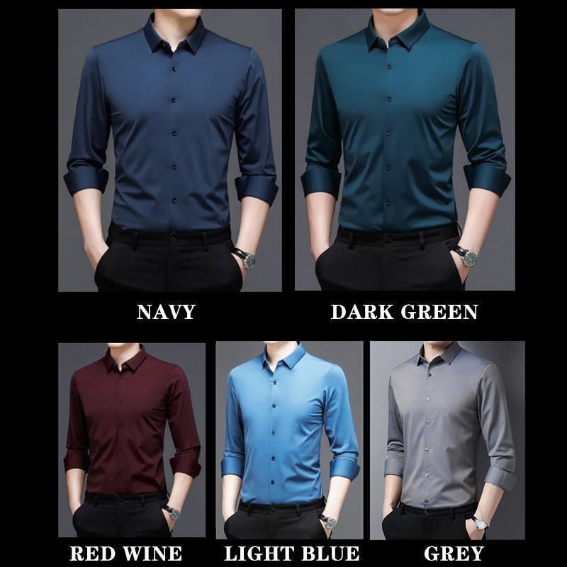 ✨(2 achetés, livraison gratuite)Chemise extensible non repassée et anti-froissement-7