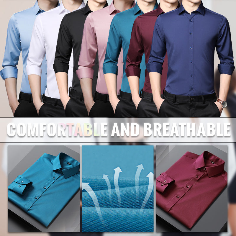 ✨(2 achetés, livraison gratuite)Chemise extensible non repassée et anti-froissement-9