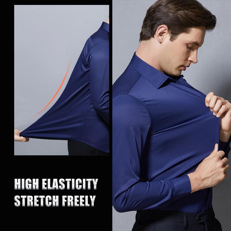 ✨(2 achetés, livraison gratuite)Chemise extensible non repassée et anti-froissement-3