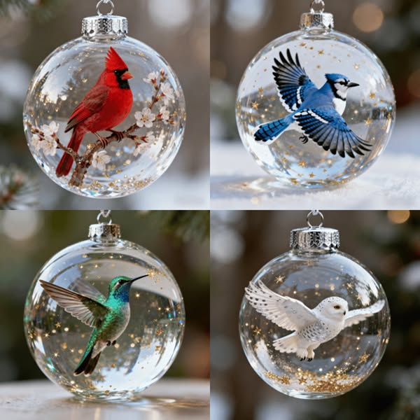 🔥LAST DAY 60% OFF🐦Nature's Birds Crystal Glass Ornament Gift Set