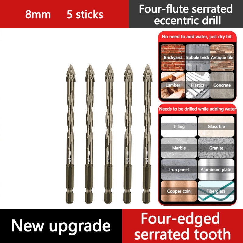 🔥Vente à chaud - 49 % de réduction🔥Kit de Forets Excentriques Dentelés à 4 Cannelures Haute Résistance