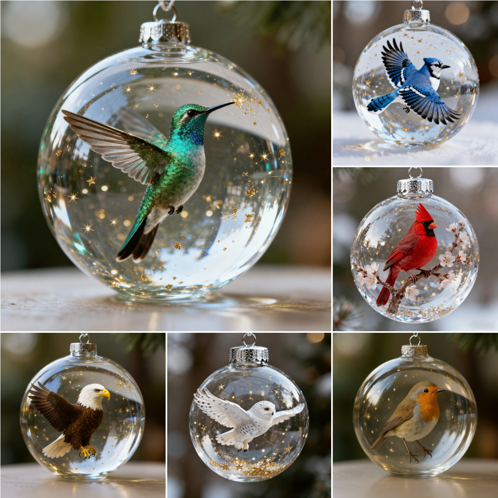 🔥LAST DAY 60% OFF🐦Nature's Birds Crystal Glass Ornament Gift Set