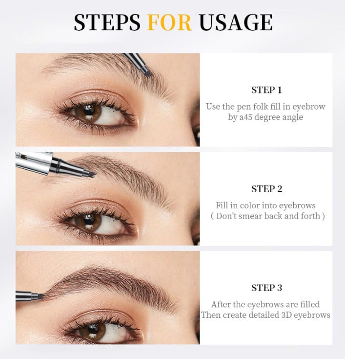 🔥Buy 1 Get 1 Free🔥3D Waterproof Microblading Eyebrow Pen 4 Fork Tip Tattoo Pencil