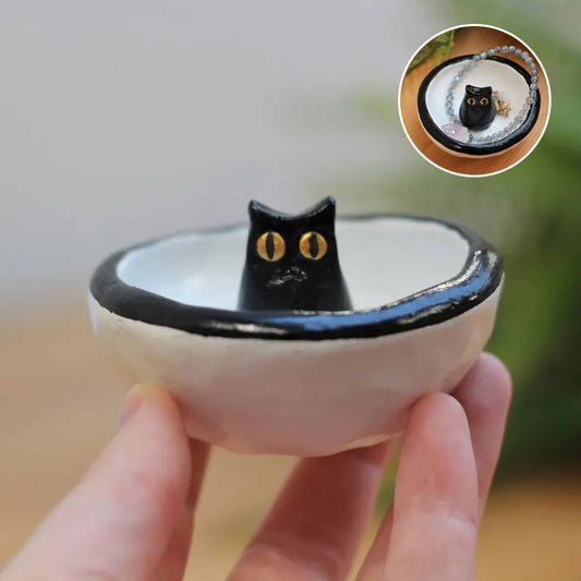?Hot Sale 49% OFF-Lucky Black Cat Decorative Trinket Bowl Dish