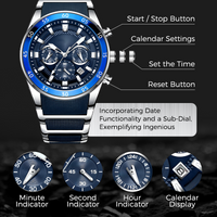 🔥Men's Waterproof Multifunctional Quartz Watch