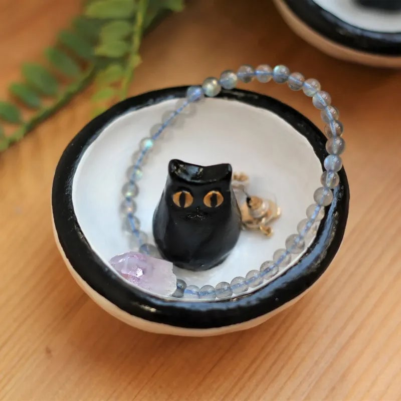 ?Hot Sale 49% OFF-Lucky Black Cat Decorative Trinket Bowl Dish