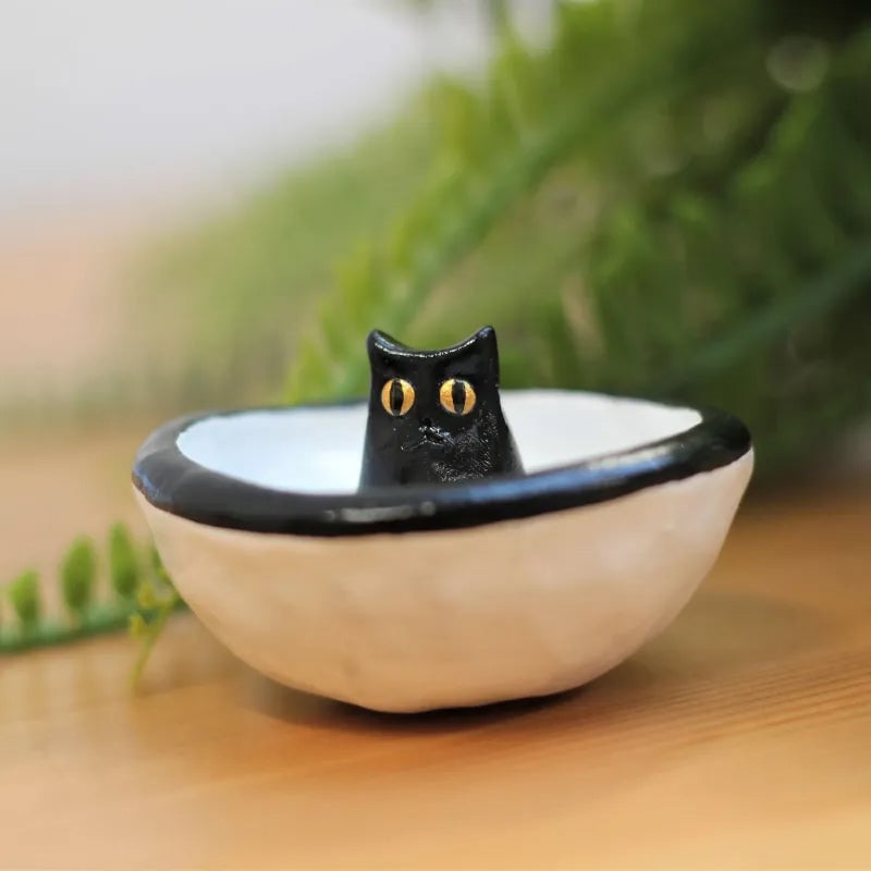 ?Hot Sale 49% OFF-Lucky Black Cat Decorative Trinket Bowl Dish