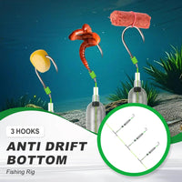 3 Krokar Anti Drift Bottenfiske Rigg