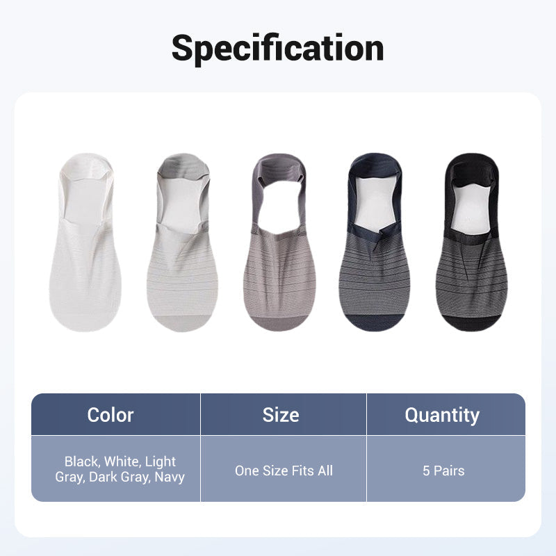💥5 Pairs Ice Silk No-Show Socks Set (50% OFF)