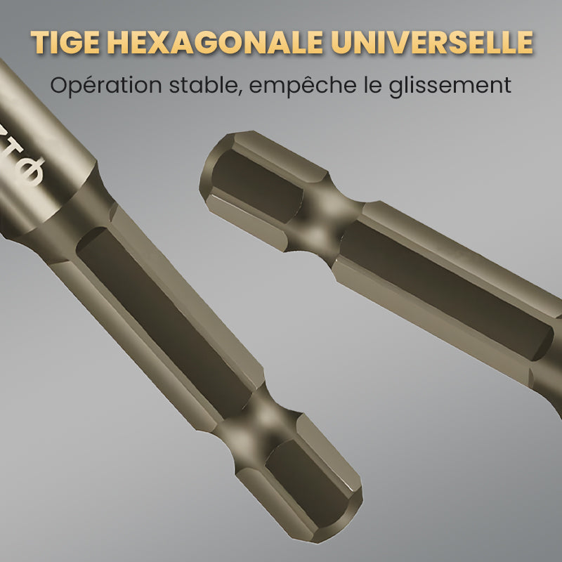 🔥Vente à chaud - 49 % de réduction🔥Kit de Forets Excentriques Dentelés à 4 Cannelures Haute Résistance