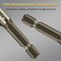 🔥Vente à chaud - 49 % de réduction🔥Kit de Forets Excentriques Dentelés à 4 Cannelures Haute Résistance