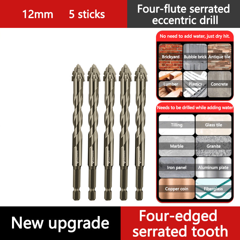 🔥Vente à chaud - 49 % de réduction🔥Kit de Forets Excentriques Dentelés à 4 Cannelures Haute Résistance