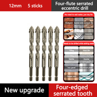 🔥Vente à chaud - 49 % de réduction🔥Kit de Forets Excentriques Dentelés à 4 Cannelures Haute Résistance