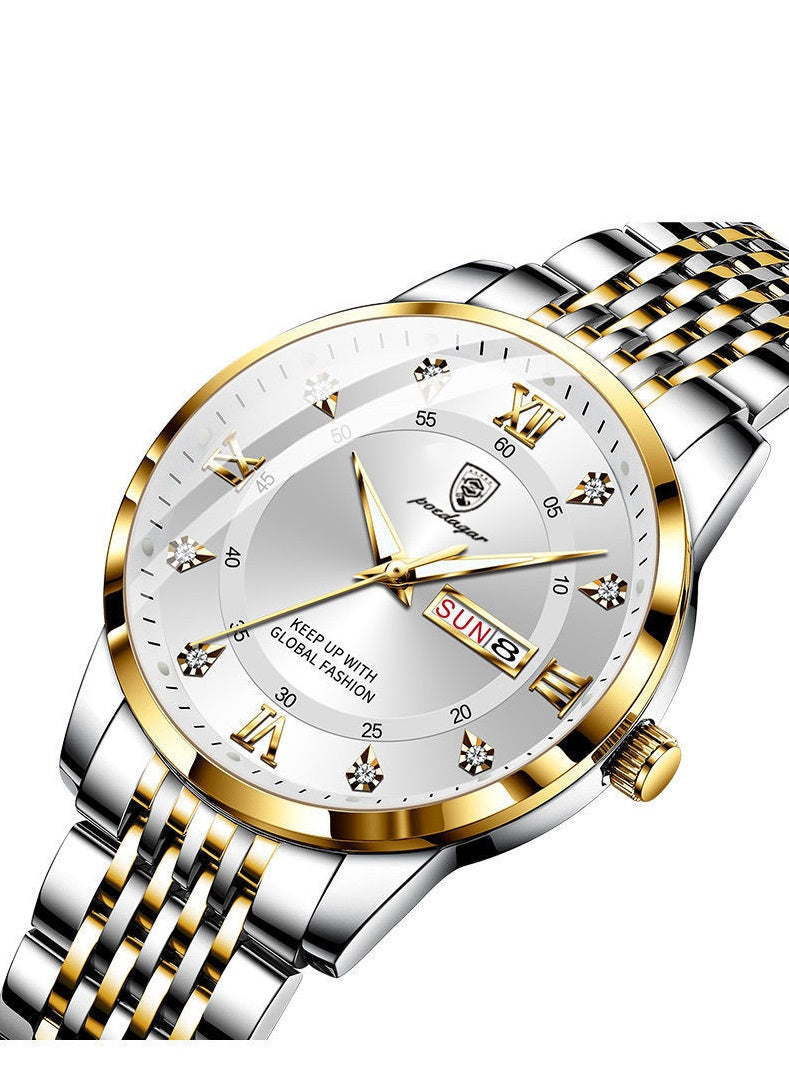 📢📢60 % de réduction !!! 🎅Montre quartz lumineuse et étanche pour homme avec calendrier