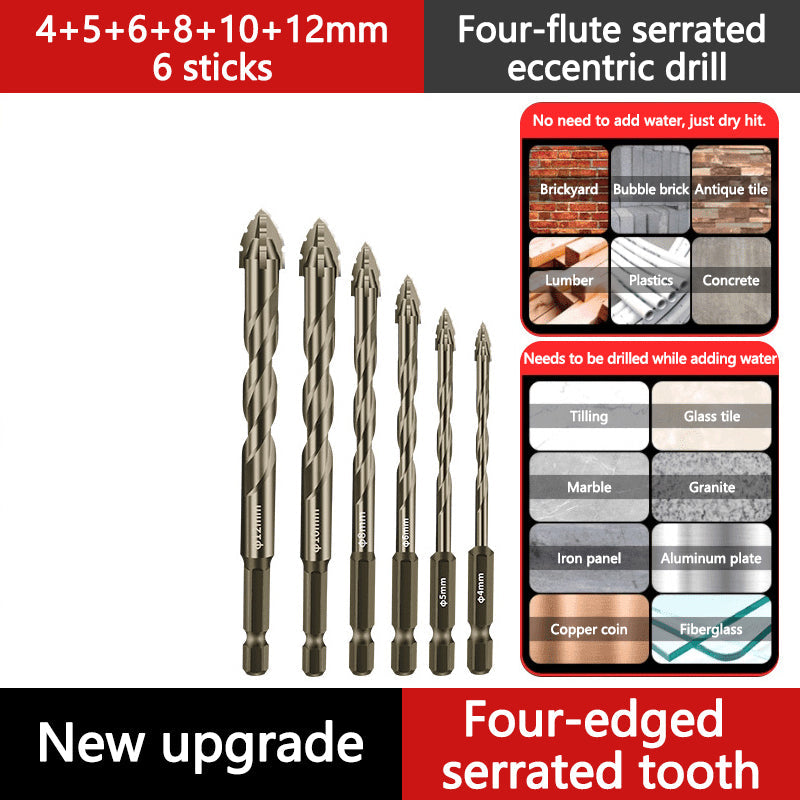 🔥Vente à chaud - 49 % de réduction🔥Kit de Forets Excentriques Dentelés à 4 Cannelures Haute Résistance