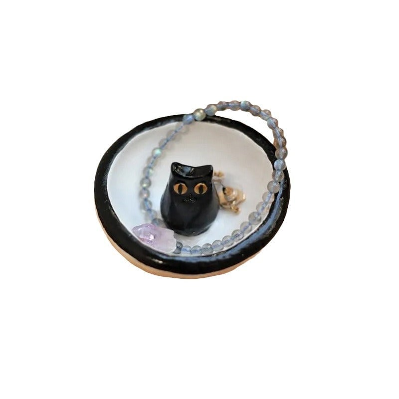 ?Hot Sale 49% OFF-Lucky Black Cat Decorative Trinket Bowl Dish