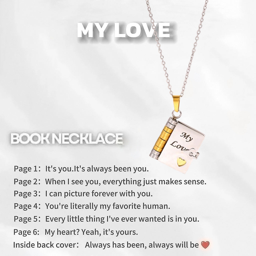 🔥🔥My Little Star Book Necklace for Daughter, Birthday Day Gift Graduation Jewelry of Love