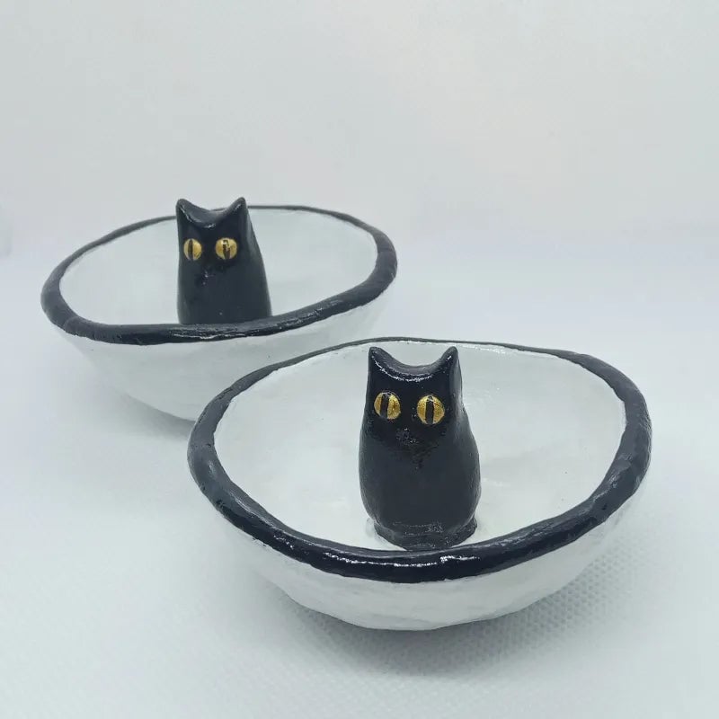 ?Hot Sale 49% OFF-Lucky Black Cat Decorative Trinket Bowl Dish