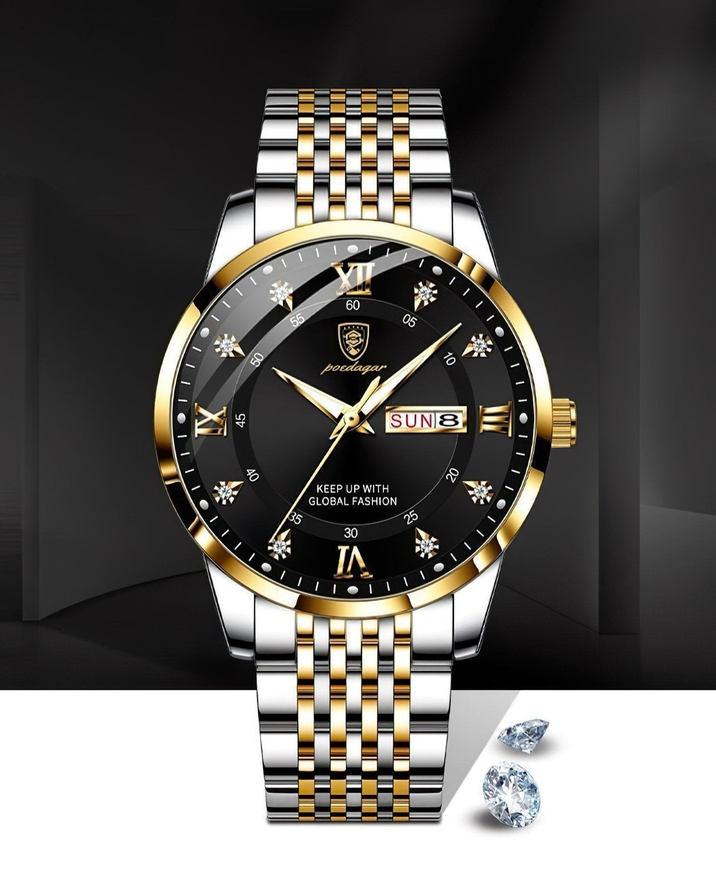 📢📢60 % de réduction !!! 🎅Montre quartz lumineuse et étanche pour homme avec calendrier