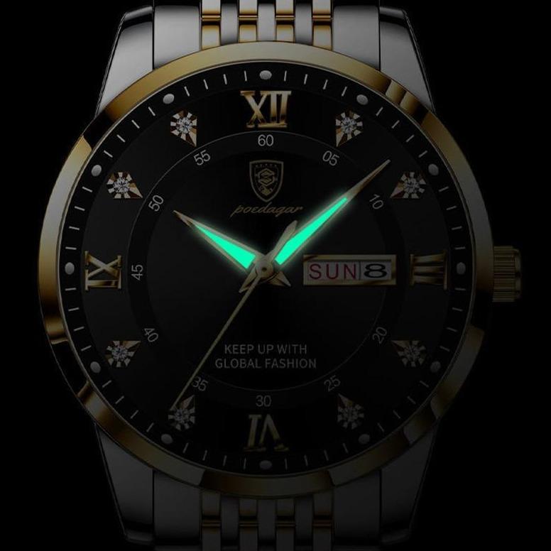 📢📢60 % de réduction !!! 🎅Montre quartz lumineuse et étanche pour homme avec calendrier
