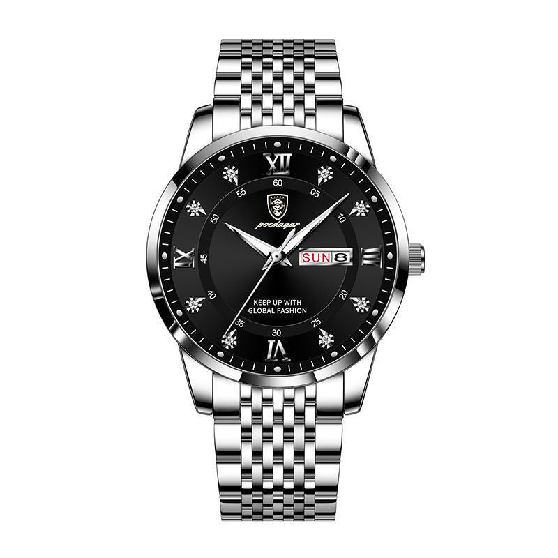 📢📢60 % de réduction !!! 🎅Montre quartz lumineuse et étanche pour homme avec calendrier