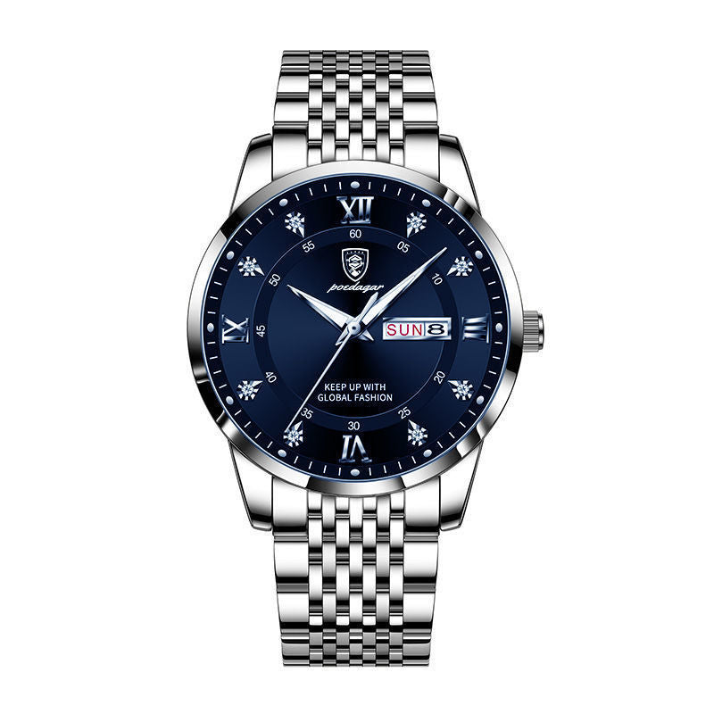 📢📢60 % de réduction !!! 🎅Montre quartz lumineuse et étanche pour homme avec calendrier