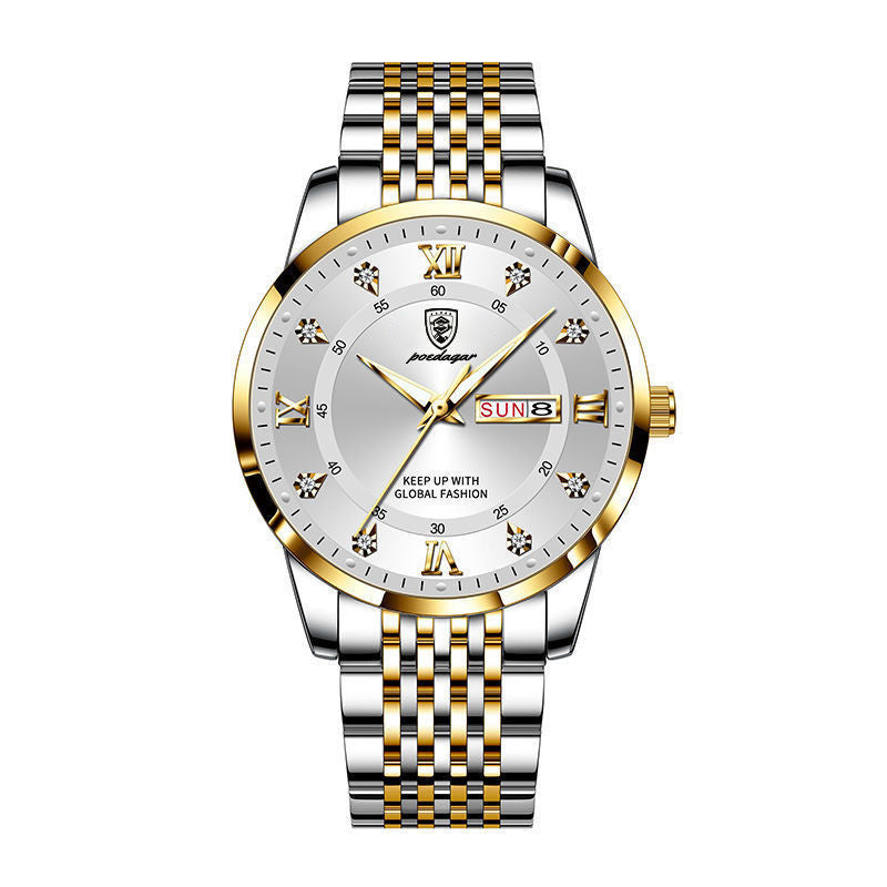 📢📢60 % de réduction !!! 🎅Montre quartz lumineuse et étanche pour homme avec calendrier