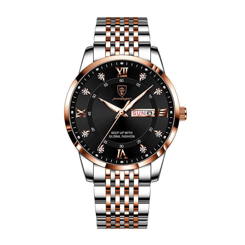 📢📢60 % de réduction !!! 🎅Montre quartz lumineuse et étanche pour homme avec calendrier