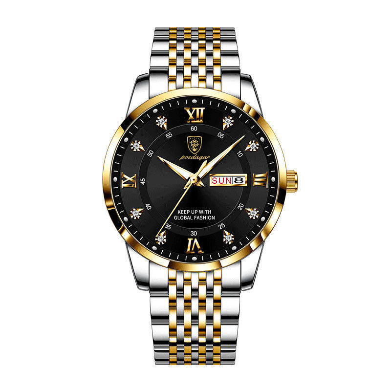 📢📢60 % de réduction !!! 🎅Montre quartz lumineuse et étanche pour homme avec calendrier