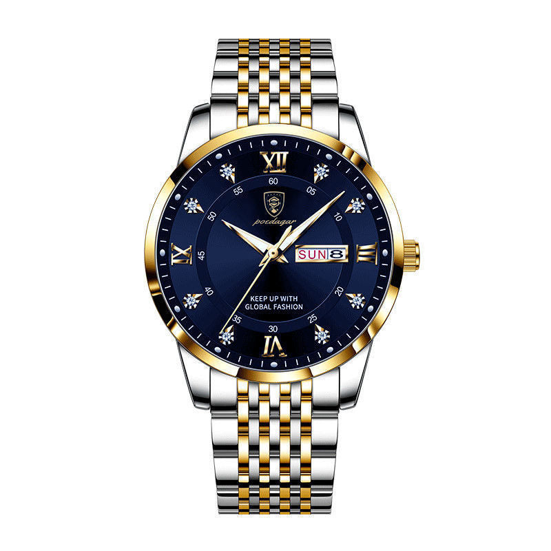 📢📢60 % de réduction !!! 🎅Montre quartz lumineuse et étanche pour homme avec calendrier