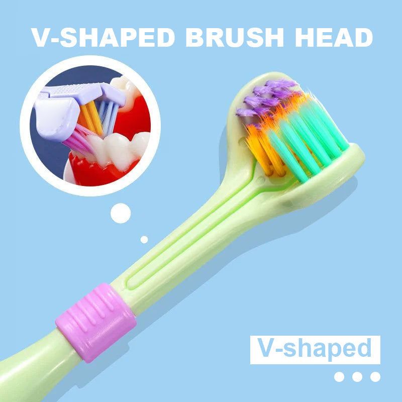 ?[Achetez 1 Obtenez 5]?V-forme Brosse à dents trilatérale et brosse douce