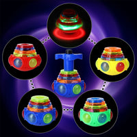 Music Flashing Spinners Toy with Launcher🎁Best Gift for Kids