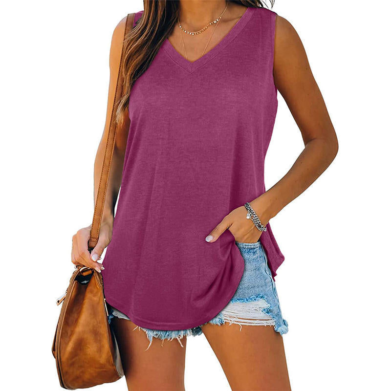 🔥2025 HOT SALE 50% OFF⏳All-match V-Neck Solid Color Vest