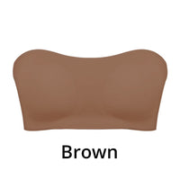 Women's Non-Slip Strapless Wireless Bra with Crossover Side Closure