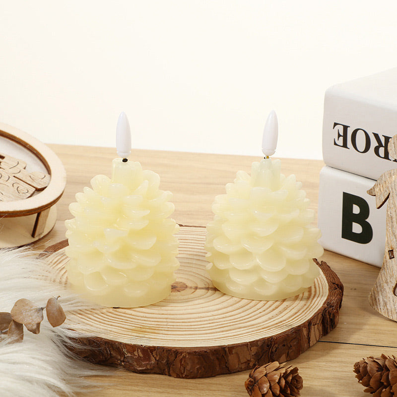 ⛄Christmas Special Sale🔥Flameless Pinecone Candles Battery Operated