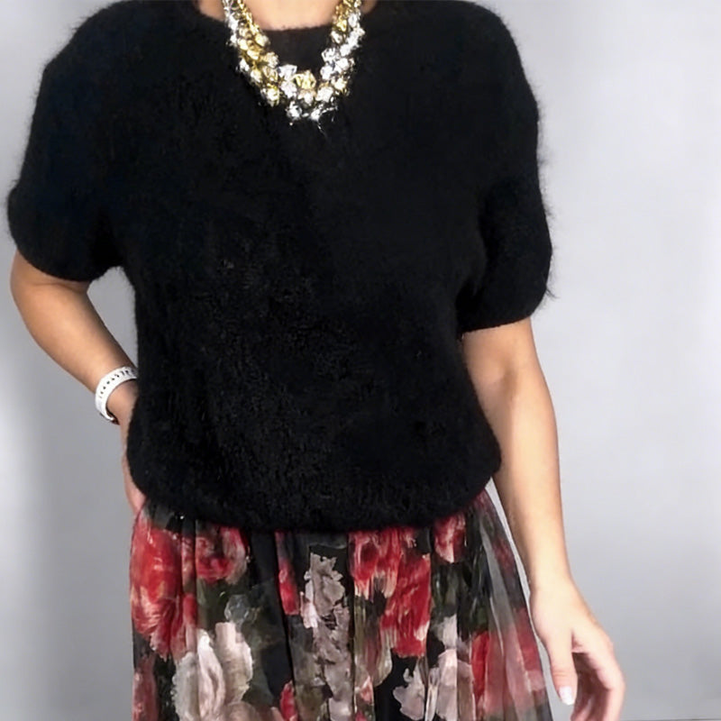 Elegant stickad topp och blommig kjol för kvinnor🎁Köp 2 och få fri frakt