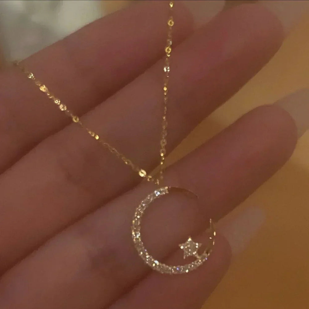 💕 Láska je věčná: ✨ Náhrdelník s měsícem a hvězdami