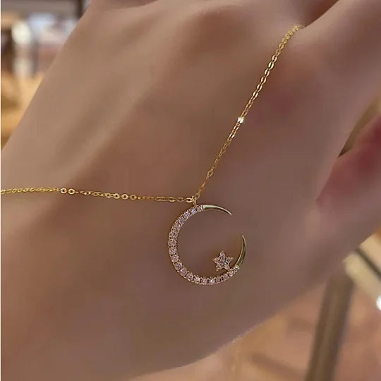 💕 Láska je věčná: ✨ Náhrdelník s měsícem a hvězdami