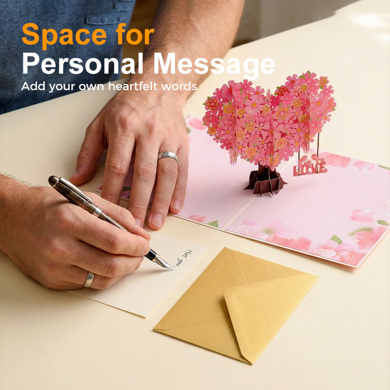 💝Trójwymiarowa kartka walentynkowa z drzewem serc ✨