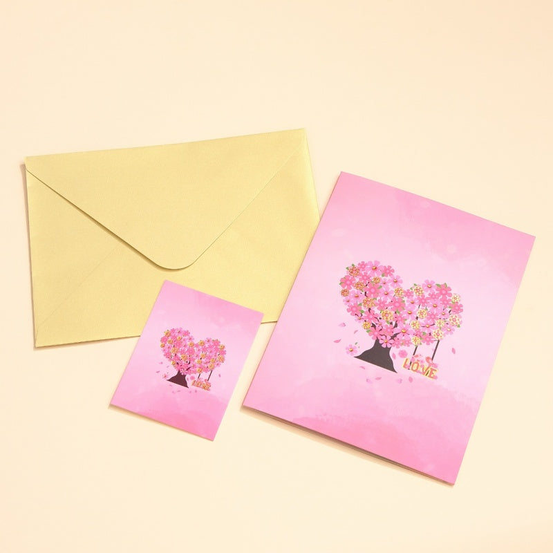 💝Trójwymiarowa kartka walentynkowa z drzewem serc ✨