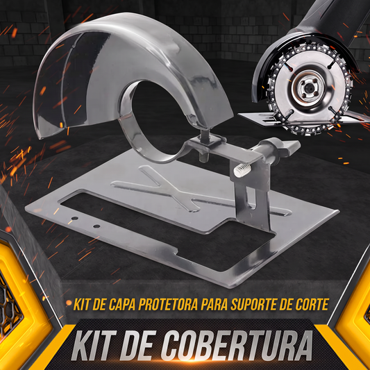 🔥Promoção imperdível com grandes descontos🔥 Suporte de corte para rebarbadora com kit de cobertura protetora – ajustável de 0 a 45°, profundidade de corte de 0 a 40 mm, compatível com rebarbadoras de 4 a 5 polegadas (100-125 mm), feito de ferro + ABS 🔧
