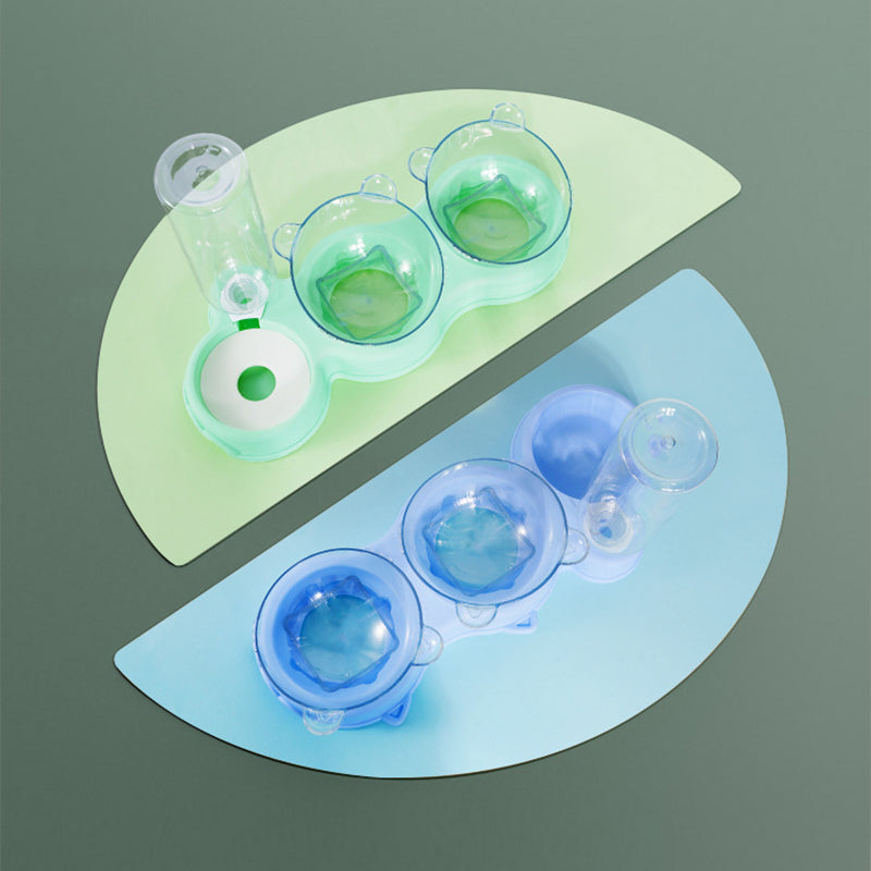 3-in-1 Pet Double Bowls with Automatic Water Dispenser