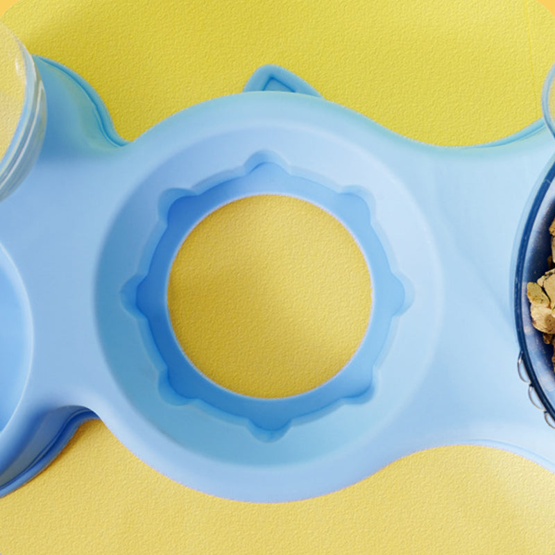 3-in-1 Pet Double Bowls with Automatic Water Dispenser
