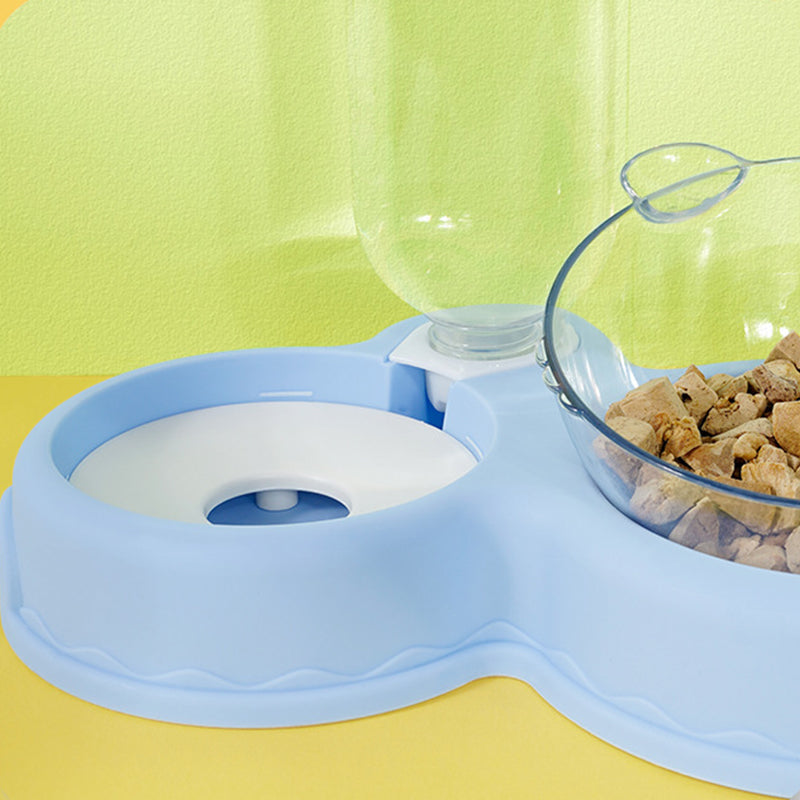 3-in-1 Pet Double Bowls with Automatic Water Dispenser